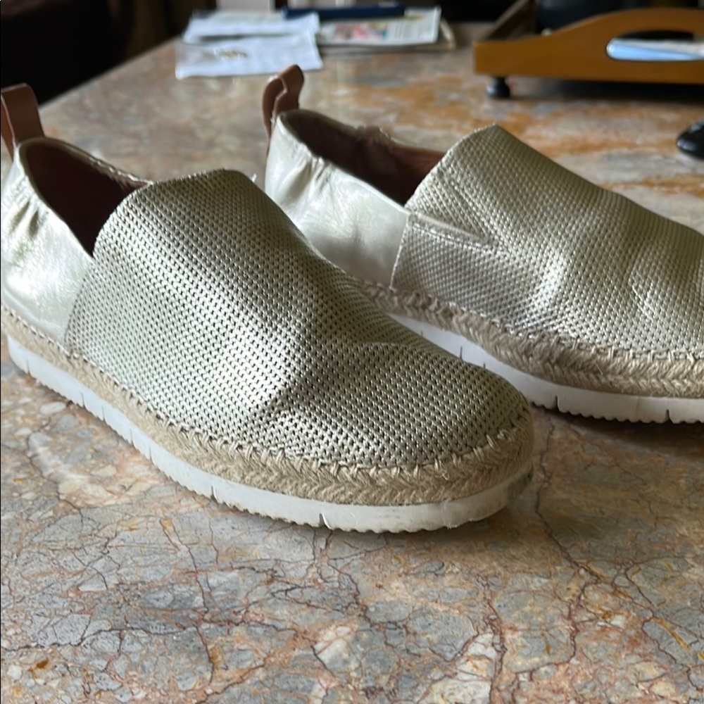Gently worn Gentle Souks Metallic Slip-On Espadrilles